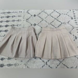 Izod Khaki Tan Pleated Uniform Skirt Skort set of 2